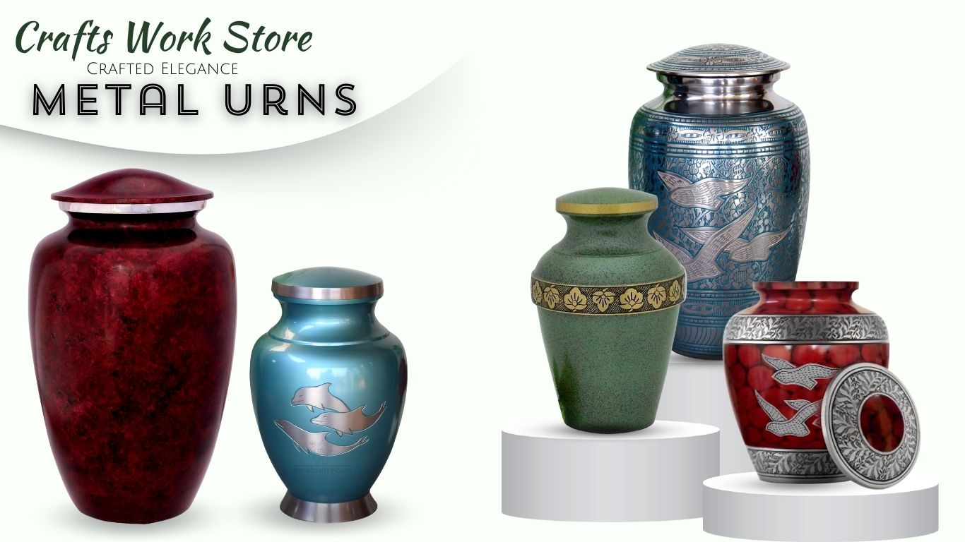 Durable metal urns for human ashes crafted for securely storing cremation ashes, suitable for both human and pet remains.